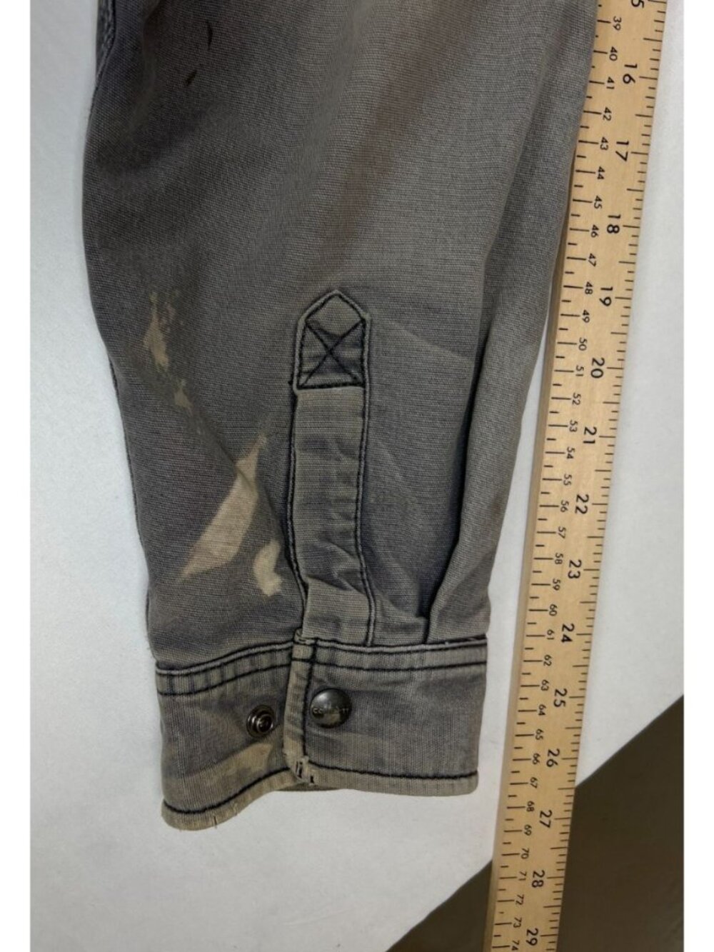 Carhartt Men XL Regular Rugged Flex Blanket Lined Shirt Jacket Shadow Gray Snap - Picture 6 of 11